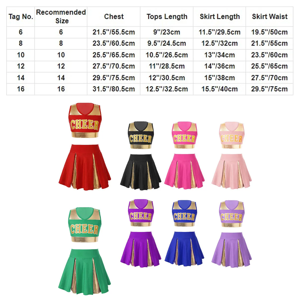 Cheerleading Uniform Kids Girls Sleeveless Cheer Leader Costumes Sequin Vest Pleated Skirt Sets Sports Competition Dancewear