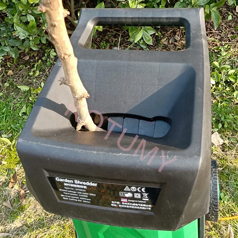 50L Electric Wood Chipper Shredder High Power 2400W Large Capacity Garden Wood Shredding Machine for Industrial Home Gardening 2