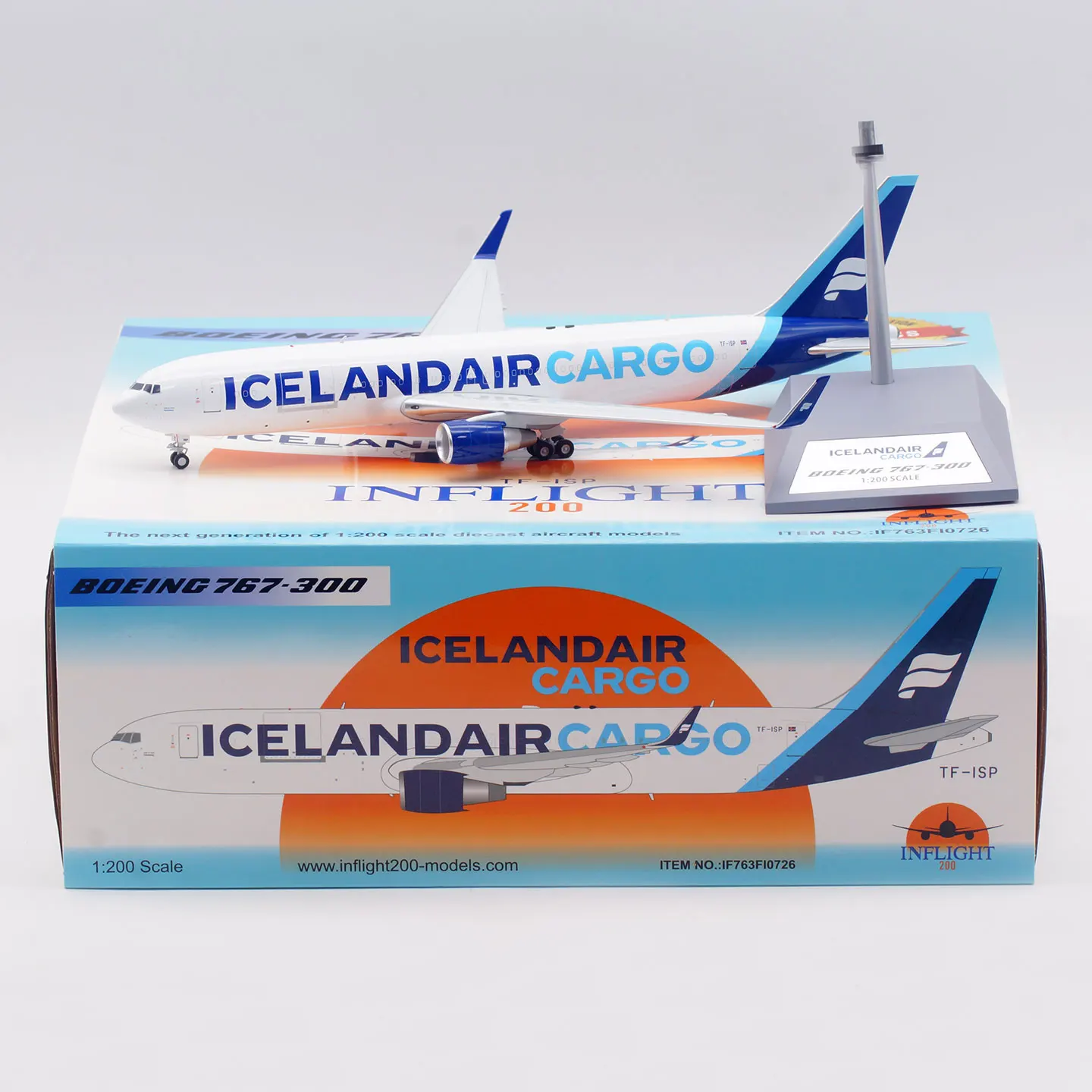 IF763FI0726 Alloy Collectible Plane Gift INFLIGHT 1:200 Icelandair Cargo Boeing B767-300 Diecast Aircraft Jet Model TF-ISP