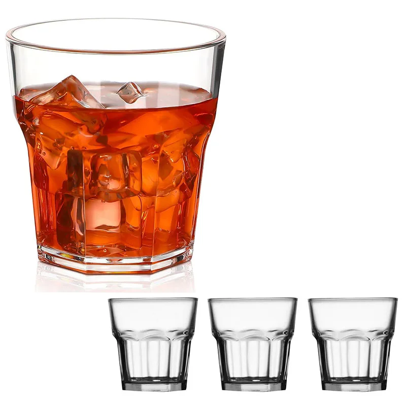 

HeY LiLac 4Pcs Whiskey Glasses Clear Classic Everyday Drinking Glasses Water Glass Cups Cocktail Glass Whiskey Shot Glasses Set
