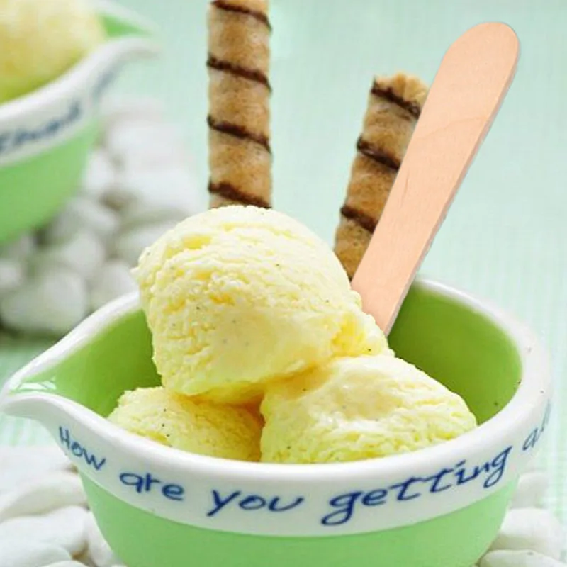 50/100Pcs Wood Ice Cream Sticks Natural Homemade  Ice Cream Dessert Scoop Spoons Popsicle Sticks Making Accessories