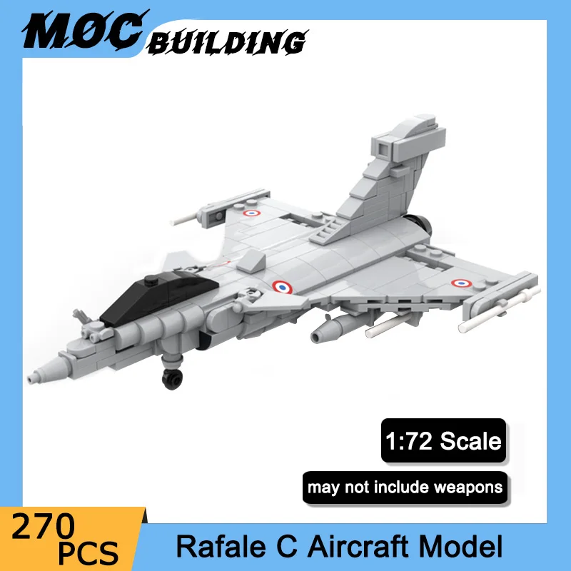 

Строительные блоки MOC в масштабе 1:72, военные, воздушные войска рафале, модели искусственных деталей, коллекционные игрушки, подарки на день рождения и Рождество