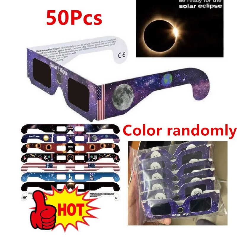 10/20/30/50/100Pcs Paper Solar Eclipse Glasses Safe For Direct Sun Viewing Observe Total Eclipses Partial Eclipse Wholesale image 3