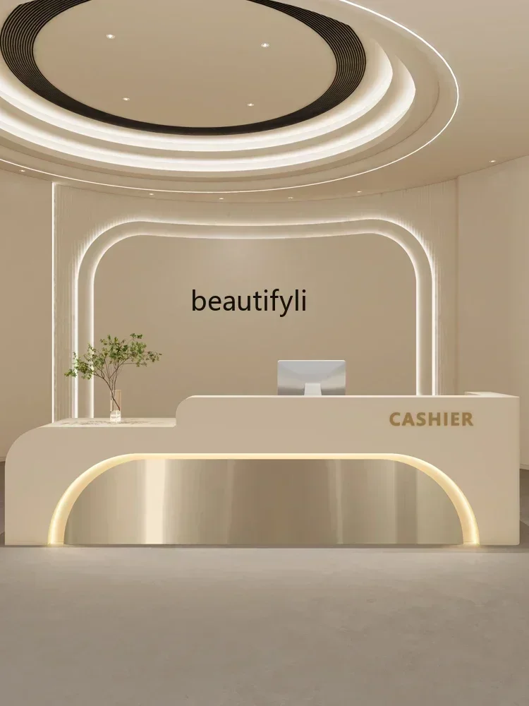 45 Light luxury paint beauty salon dental clinic front desk reception desk yoga studio checkout page