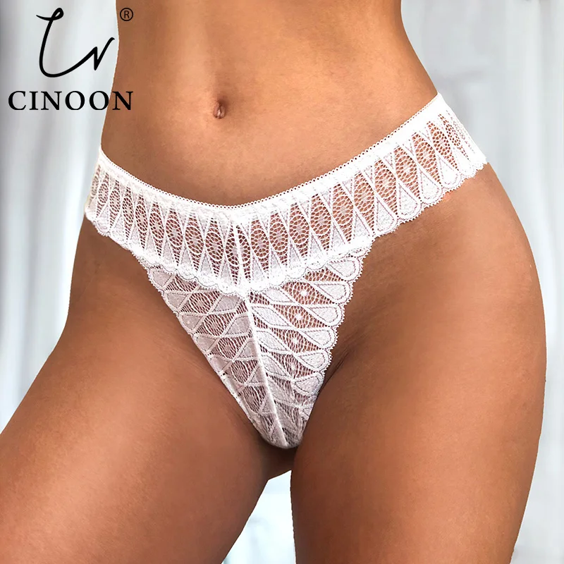 CINOON  Amazing Women Lingerie G String Lace Underwear Femal Sexy T-Back Thong Low Waist Panties Hot Sale Transparent Knickers