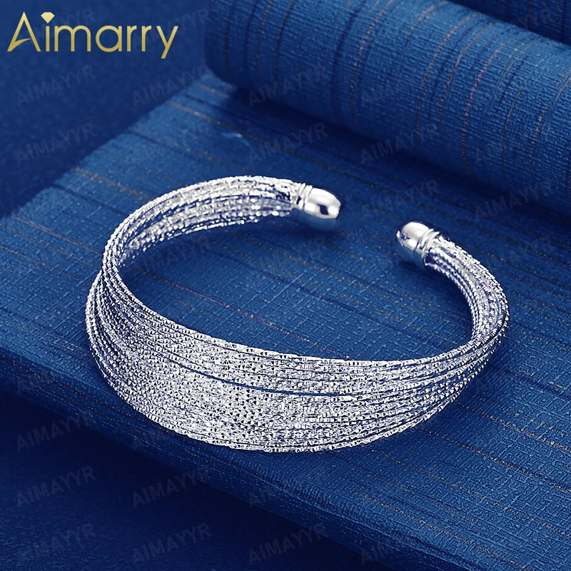925 Sterling Silver Multi Strand Thread Woven Bracelet for Women's Parties Banquets Weddings High-quality Fashion Jewelry