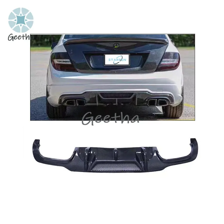 

Качественный диффузор заднего бампера, широкий расклешенный комплект задней губы из углеродного волокна W204, тюнинг C63AMG, диффузор заднего губ для Mercedes-Benz