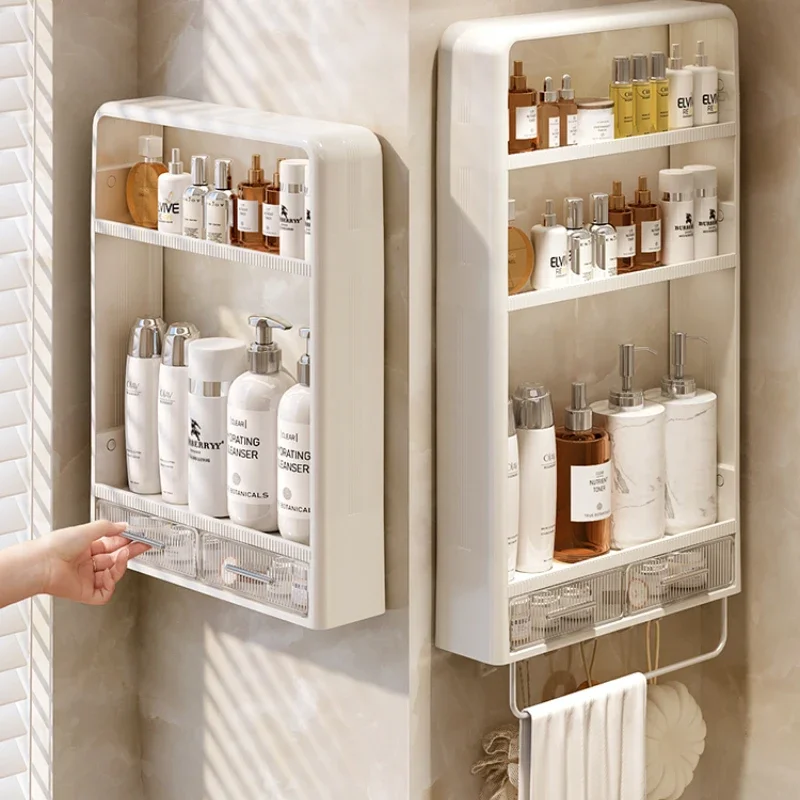 

Toilet Storage Rack Punch-Free Bathroom Wall-Mounted Multi-Layer Toilet Sink Cosmetics Wall Storage Shelf