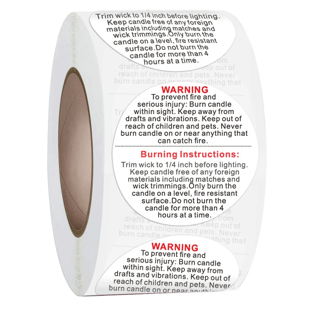 100pcs White Candle Warning La - Candle Warning Label 评论和价格