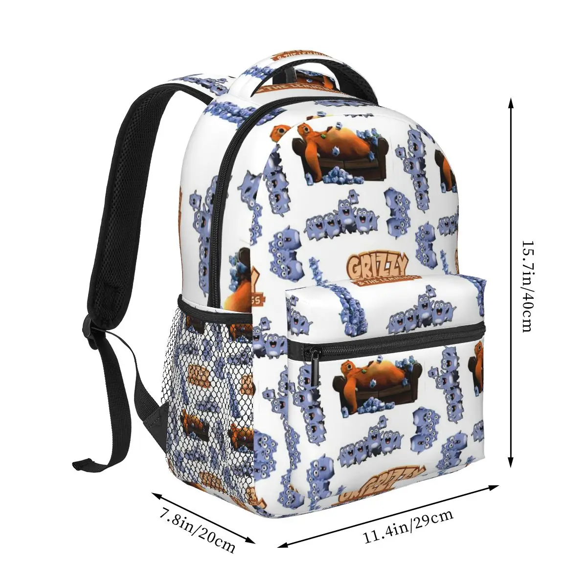 Animation Grizzy And The Lemmings Cartoon Anime Student Backpack Hiking Travel for Men Women Fashion Bookbag Shoulder Bags