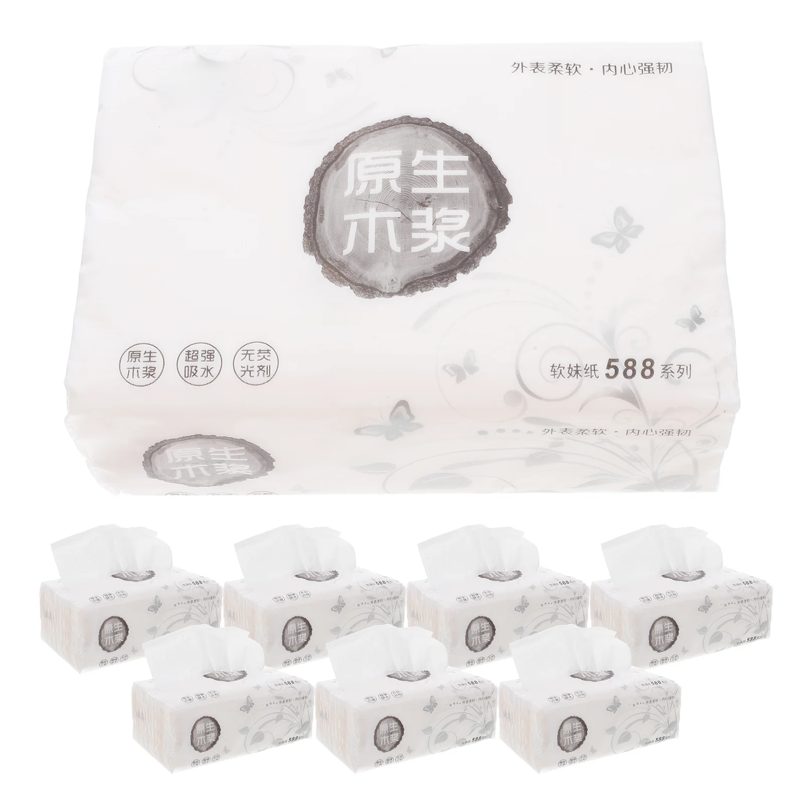 8 قطعة مناديل ورقية مصنوعة من لب الخشب ناعمة وآمنة للبشرة الحساسة متعددة الاستخدام للمنزل والفندق ومطعم البار والأماكن العامة