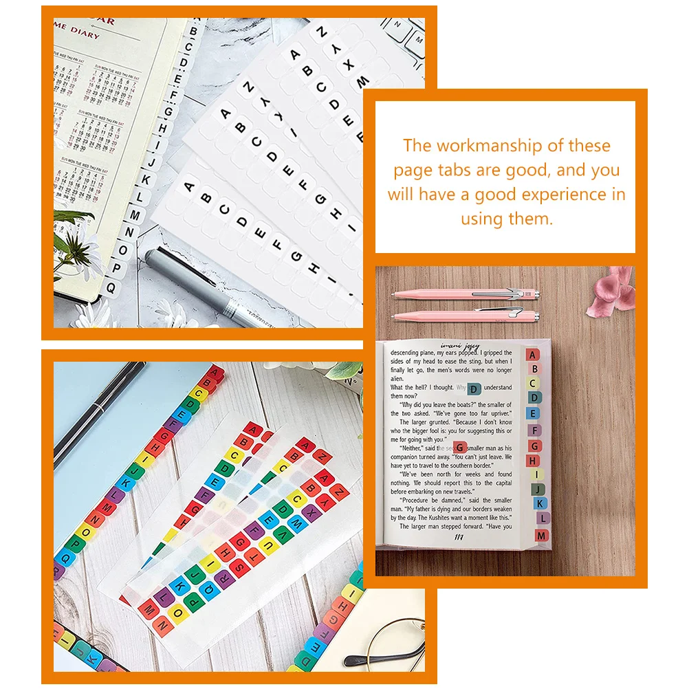 

20 Sheets Alphabet Page Markers Small Colored Sticky Tabs Notepad File Guides Highlighting Notes Annotation Tabs