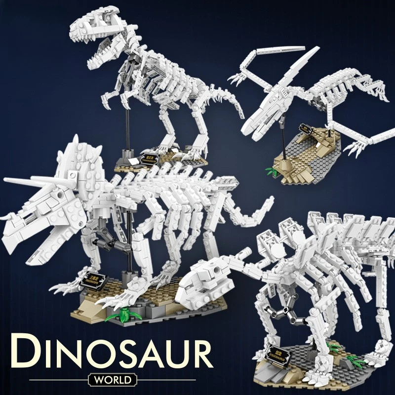 Building blocks glow-in-the-dark dinosaur Triceratops Rex Pterodactyl Stegosaurus assembly model boys assembled puzzle toys