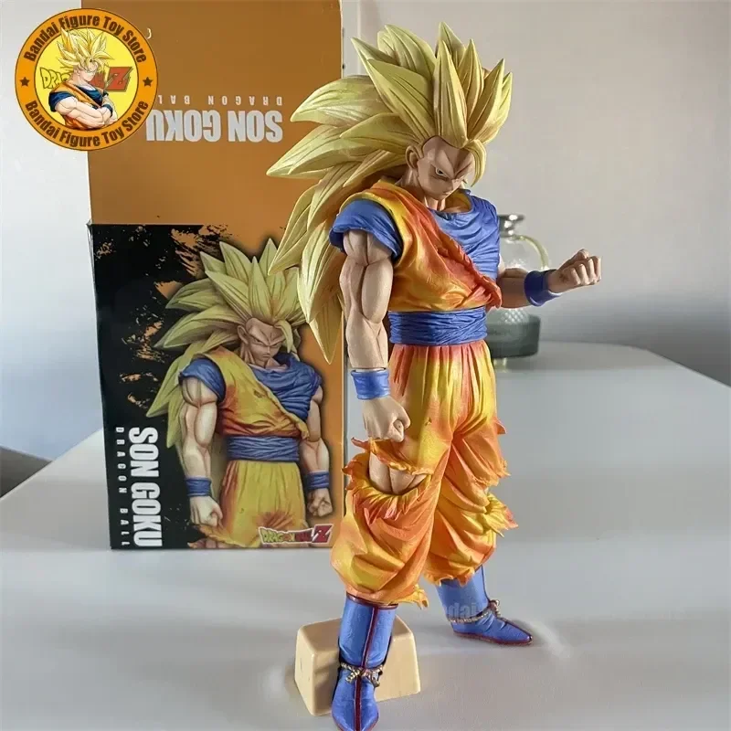 Dragon Ball Z Goku Figura Ssj3 Dbz Super Saiyan 3 Figuras de Anime Estátua de Pvc 2 Armas Estatueta de Ação Modelo Brinquedos de Halloween Presente