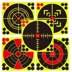 10pcs 6 inch Splatter Target High Visibility Adhesive Shooting Target Stickers Reactive Hunting Shooting Training Paper