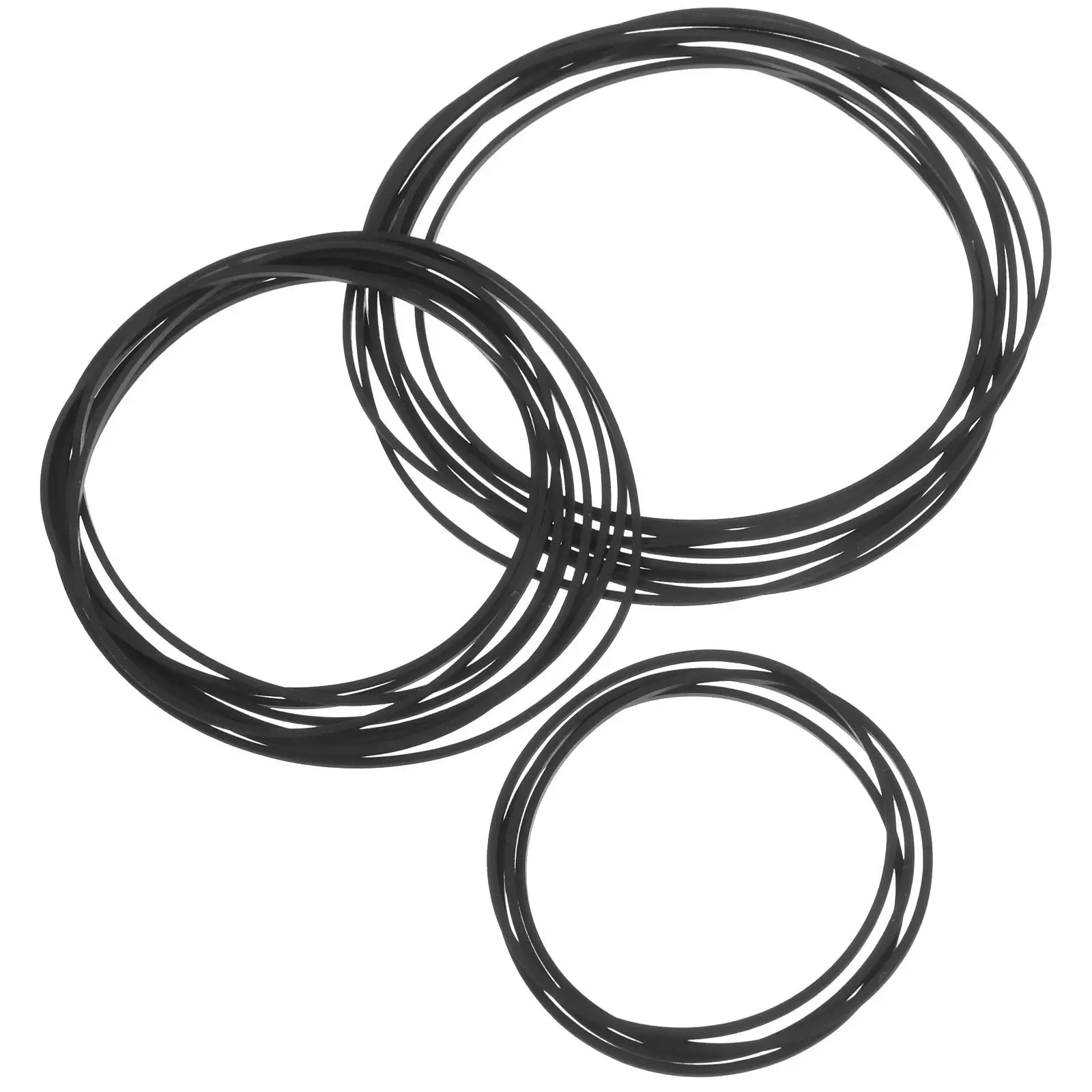 

20 Pcs Portable Cassette Player Radio Tape Belt Black Rubber Magnetic
