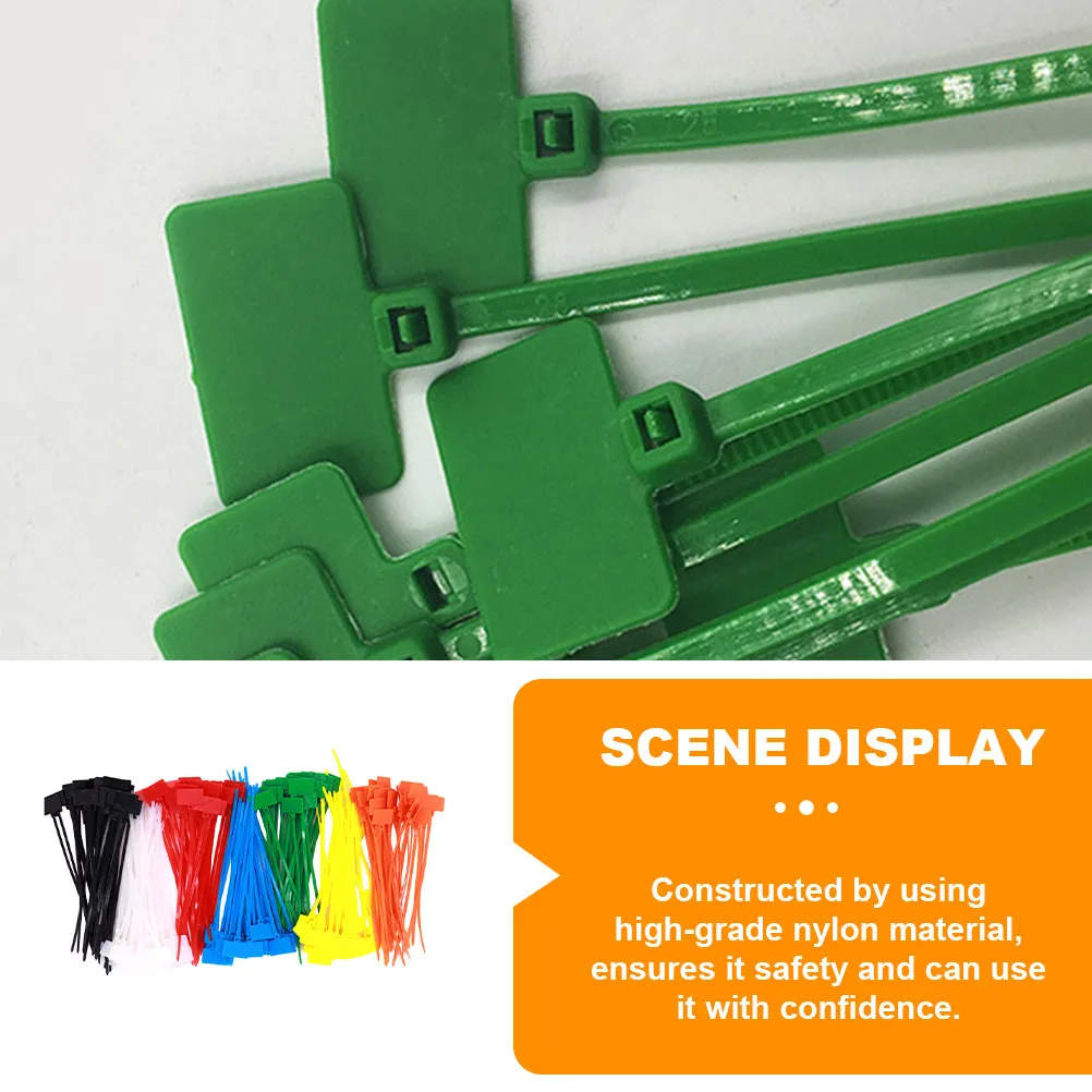 500Pcs Cable Label Ties Nylon Flexible Cable Organizers Fastening Labels for Home Office Electronics Wire Management