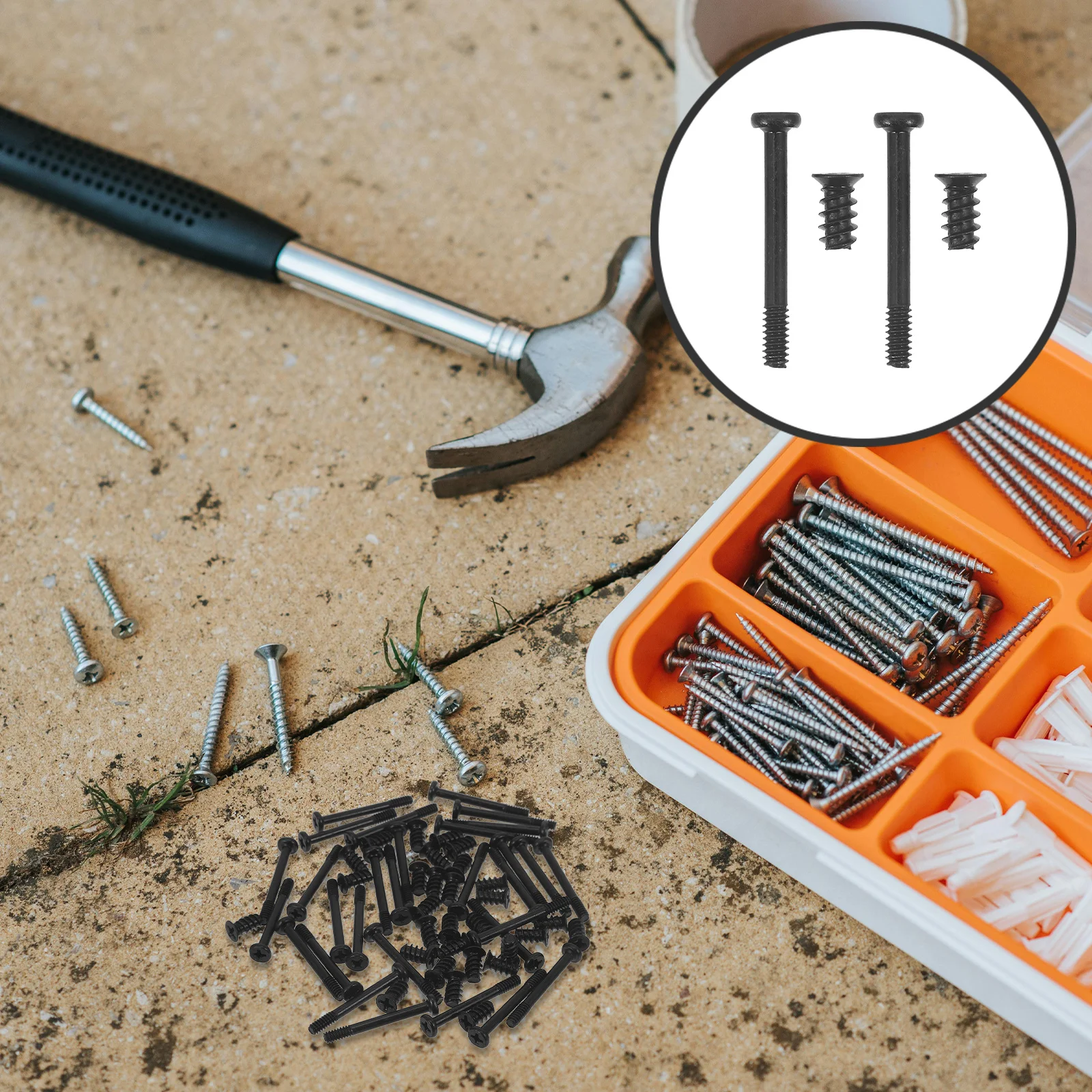 

60pcs Case Fan Screw Kit M5 Flat Head Tapping Screws For Chassis Cooling Fan Mounting Hardware Set 30 Long 30 Short Black