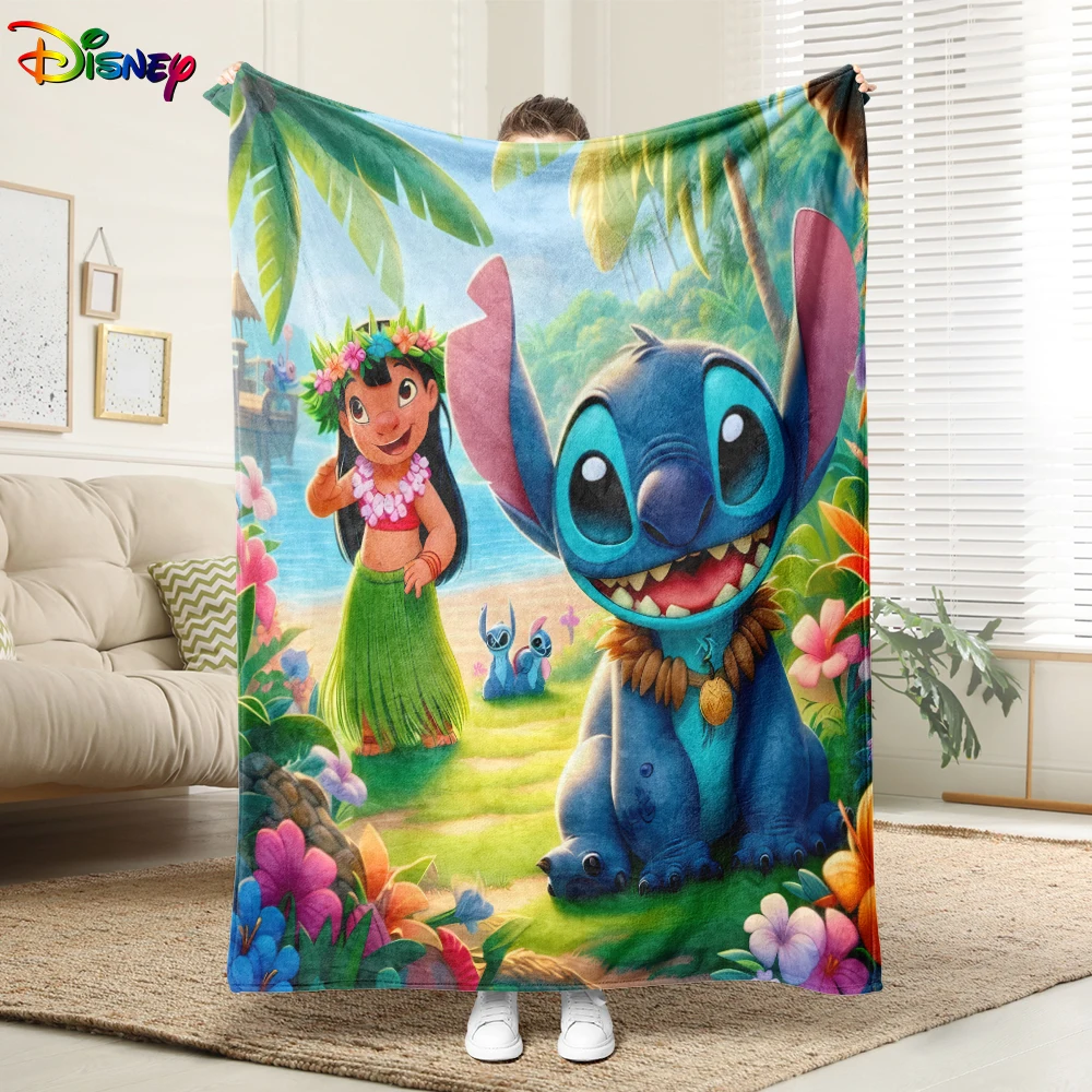 

Disney Lilo & Stitch Themed Cozy Blanket: Vibrant Design with Lilo and Stitch! Flannel blanket, soft and comfortable