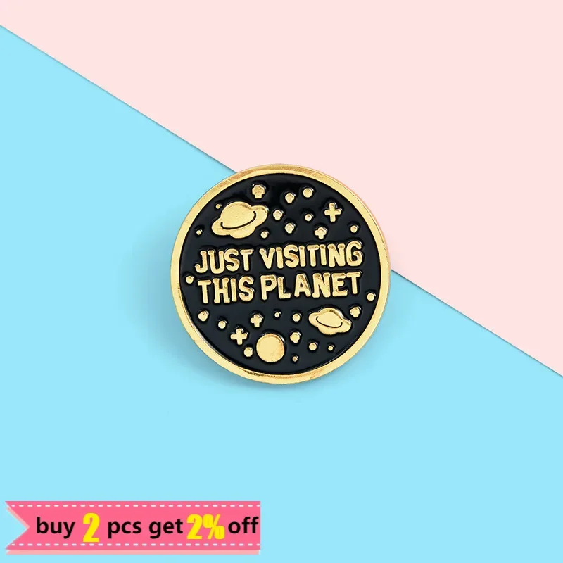 Outer Space Enamel Lapel Pins Alien Spaceship Brooches Badges Fashion Backpack Pin Gift for Friends Wholesale Jewelry Brooch