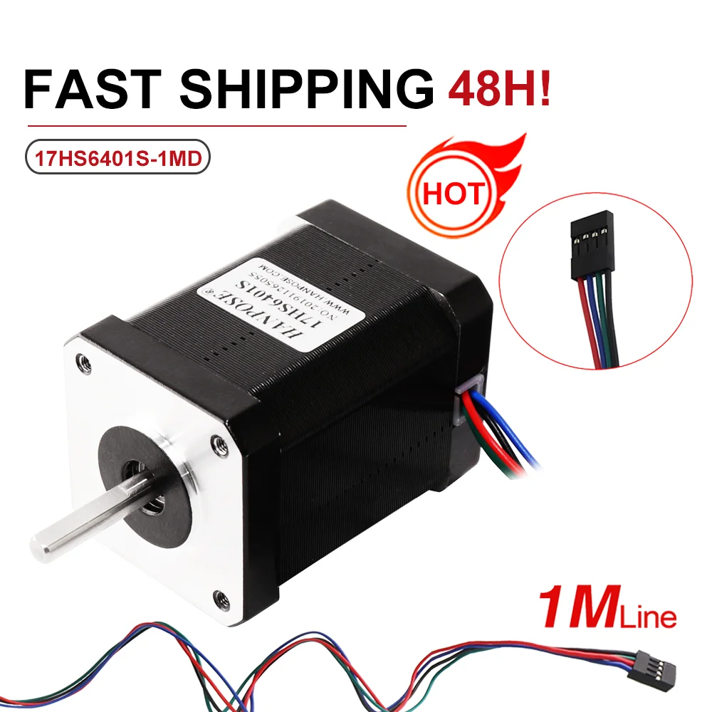 42 Stepper Motor Straight out 1m 1.7A 4-Lead 17HS6401S-1MD 70N.CM  12V Suitable For 3D Printer Advertising NEMA17 Stepper Motor