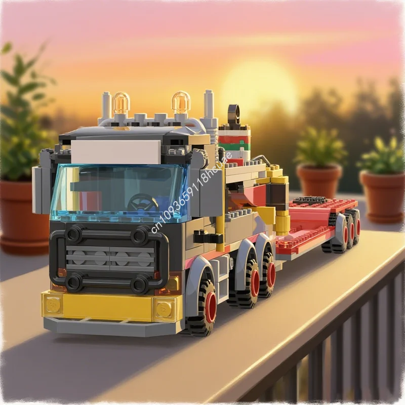 298 stks MOC Stad Zware Belasting Transportwagen Bouwmodel Bouwstenen Creatieve DIY Idee Kerstcadeaus Speelgoed Onderwijs