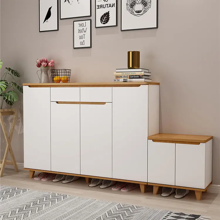 Nordic shoe cabinet, solid wood partition cabinet, simple and modern hallway , entrance door, shoe , living r