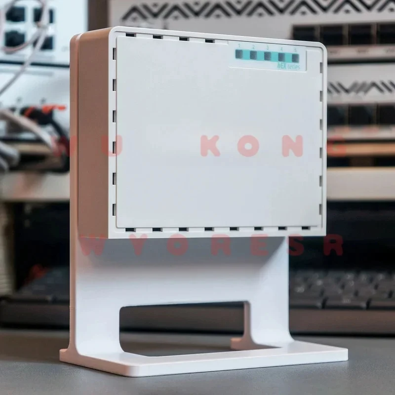 Desk Stand for MikroTik (hEX/hEX S/hEX refresh/hEX PoE) Hollow Base Lift Router Off Desktop Build Bottom Air Channel Boost Natur