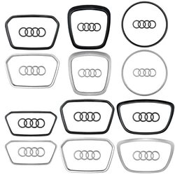 1PC Car Style Steering Wheel Center Logo Cover Sticker Decoration For AUDI A6L Q7 Q3 Q5 A7 2005-2024 A5 A3 A4L A8L 2005-2016 A8