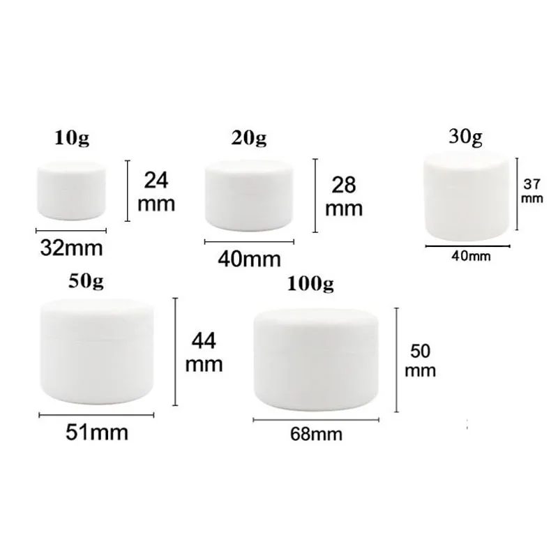 5 szt. 10g-100g plastikowe słoiki na kosmetyki z zakrętką i wkładką masło do ciała słoiki na balsam do ust balsam do twarzy