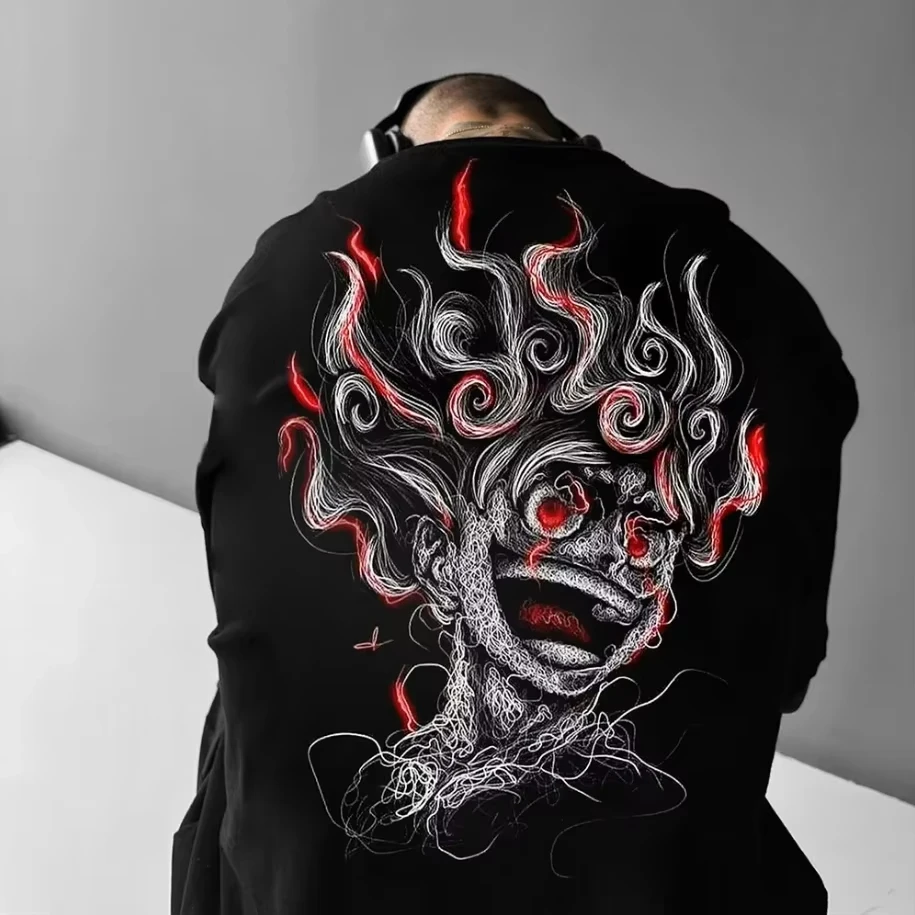 2025 ONE PIECE Ropa periférica de anime Camiseta clásica de cómic Manga corta Cuello redondo Verano Parejas para hombres y mujeres