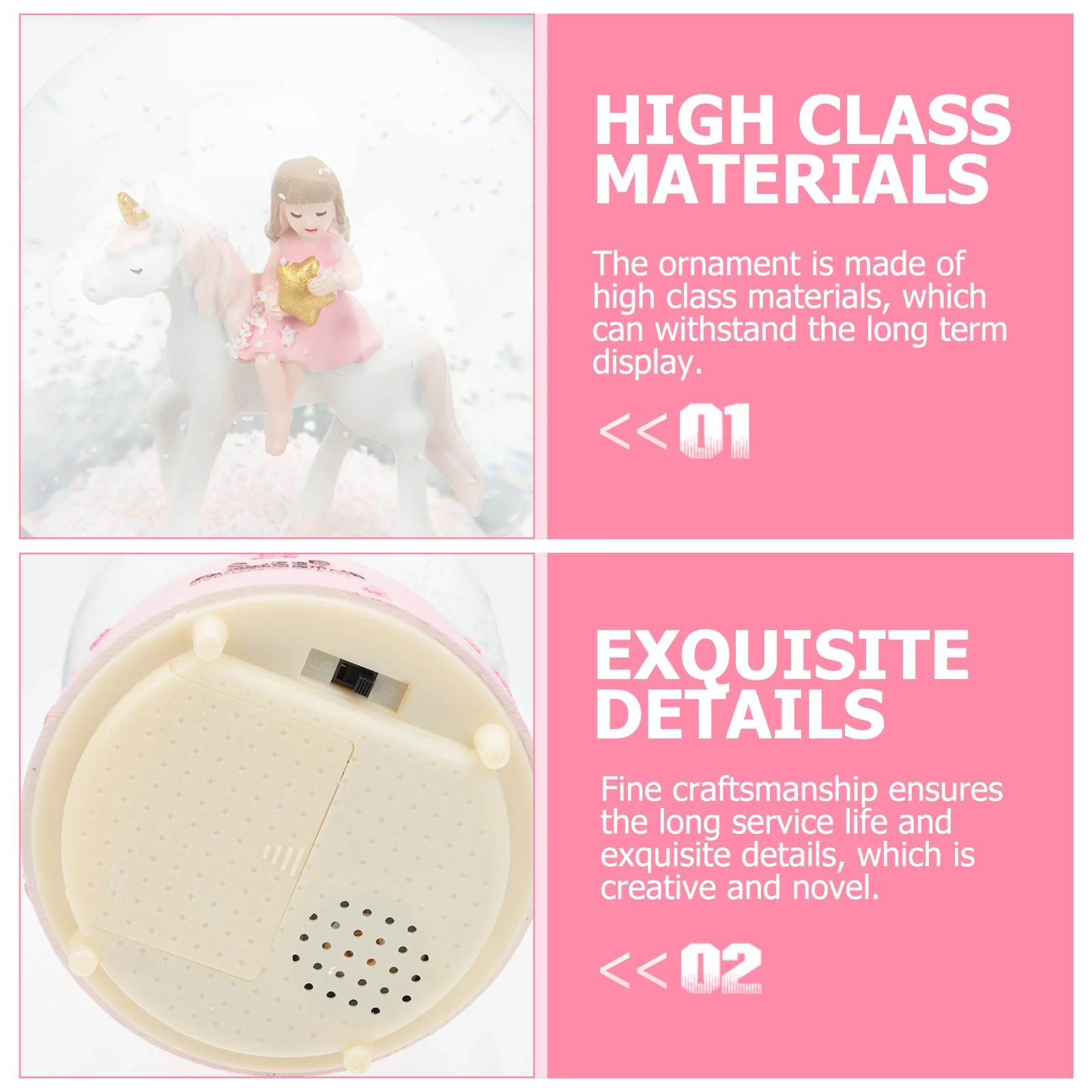 

Unicorn Music Box Resin Crystal Ball Ornament Decorative Sphere Bedroom Living Room Office Desktop Romantic Luminous Home Decor