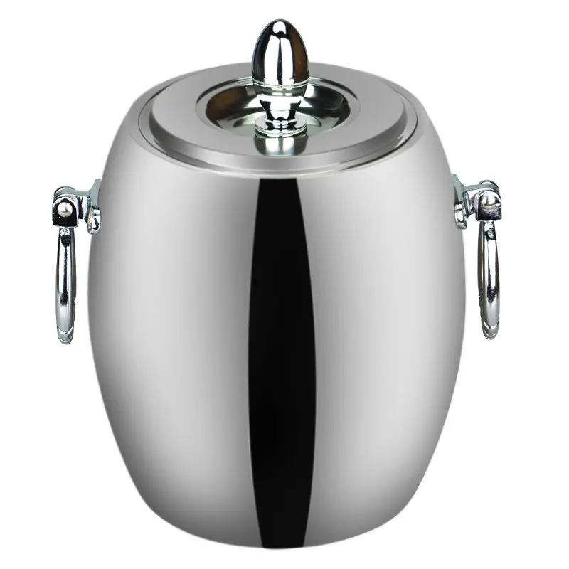 

High-Grade Stainless Steel Rugby Ice Bucket Beer Barrel KTV Bar Wine Champagne Ice Bucket Ice Bucket