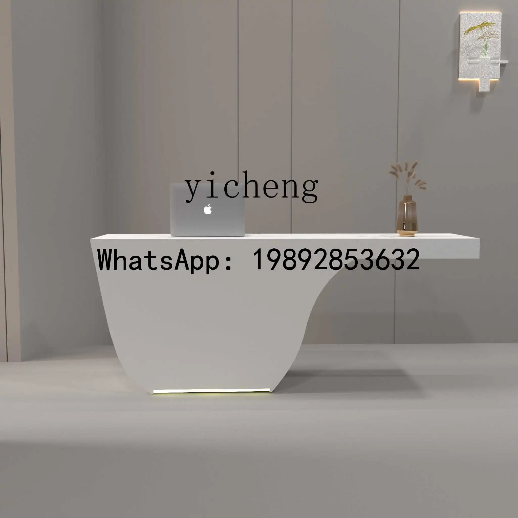 

B-3 checkout page store small beauty salon counter simple special-shaped company reception desk