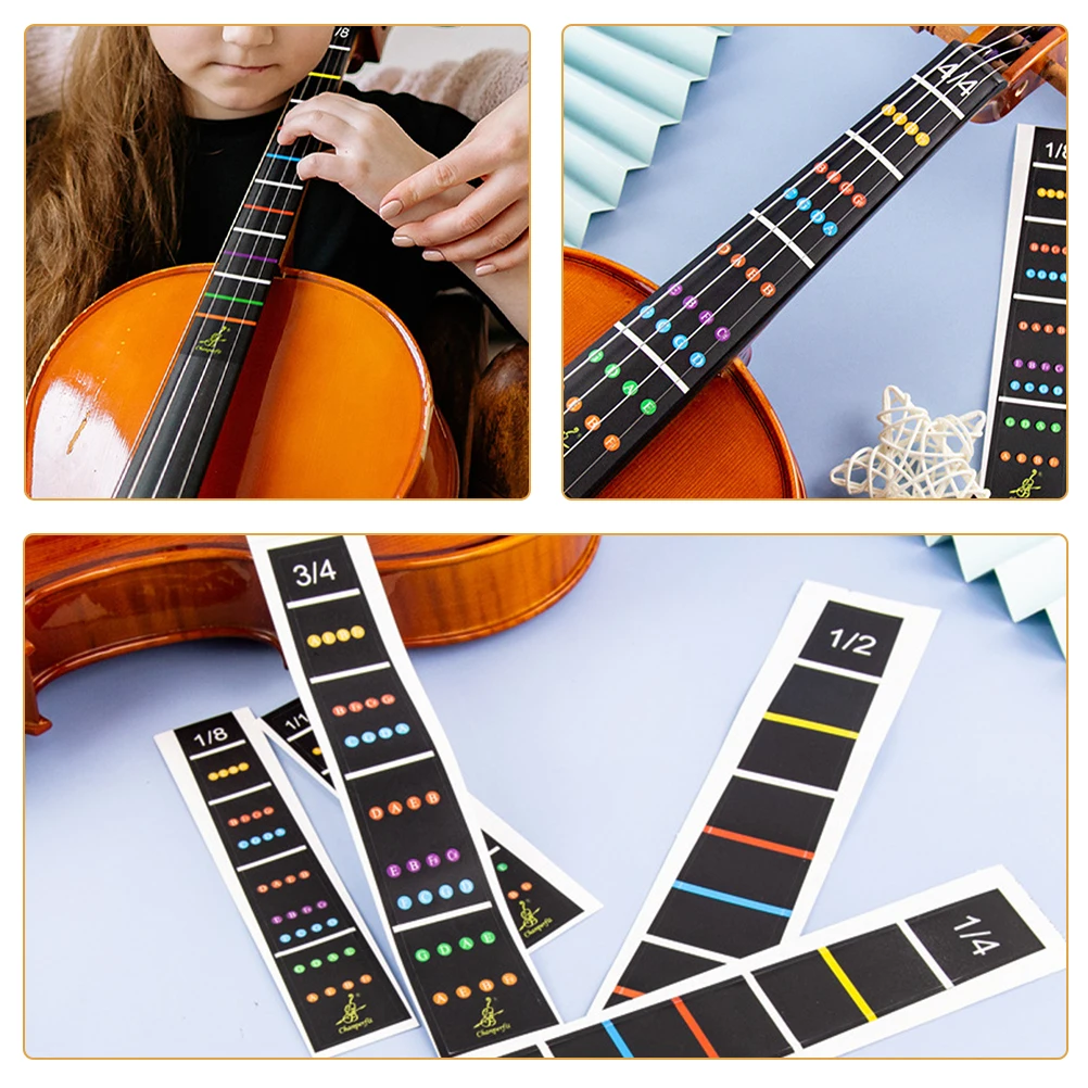 

Violin Position Stickers Fingerboard Guides Clear Markings Durable Decals Intonation Aids Adjustable Fit Practical Use Violin
