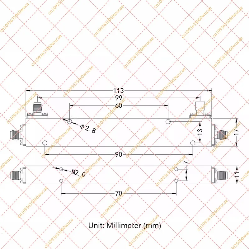 0.5-6GHz RF Directional Coupler, 20dB Microstrip Microwave Broadband Coupler