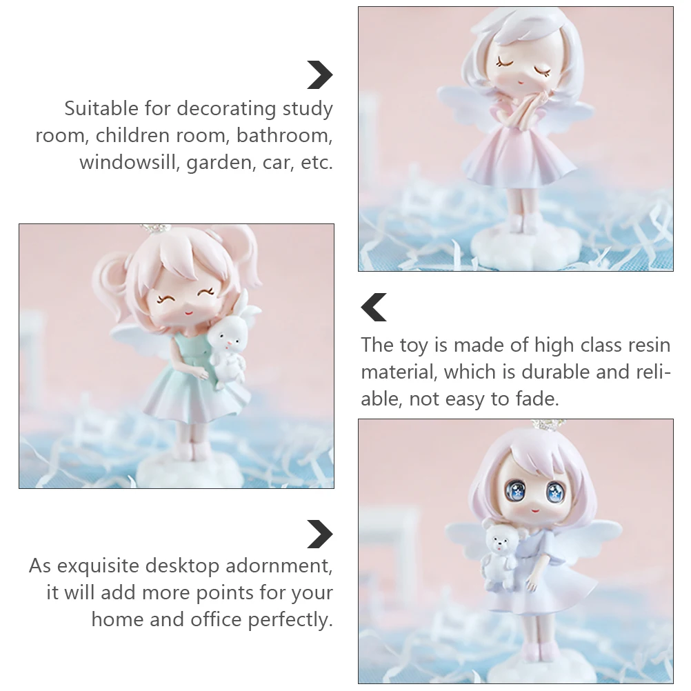 

1Pcs Angel Resin Girl Statue Delicate Desktop Window Garden Decor Little Girl Resin Adorn Car Inner Desk Display Adorn