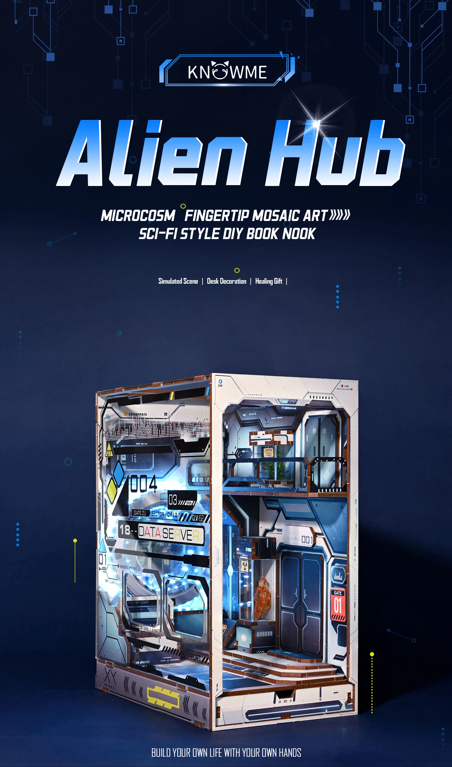 لتقوم بها بنفسك كتاب الزاوية الرف إدراج عدة ثلاثية الأبعاد لغز خشبي بيت الدمية التجمع بناء نموذج الدفتين مع الأثاث مصباح ليد هدايا عيد الميلاد