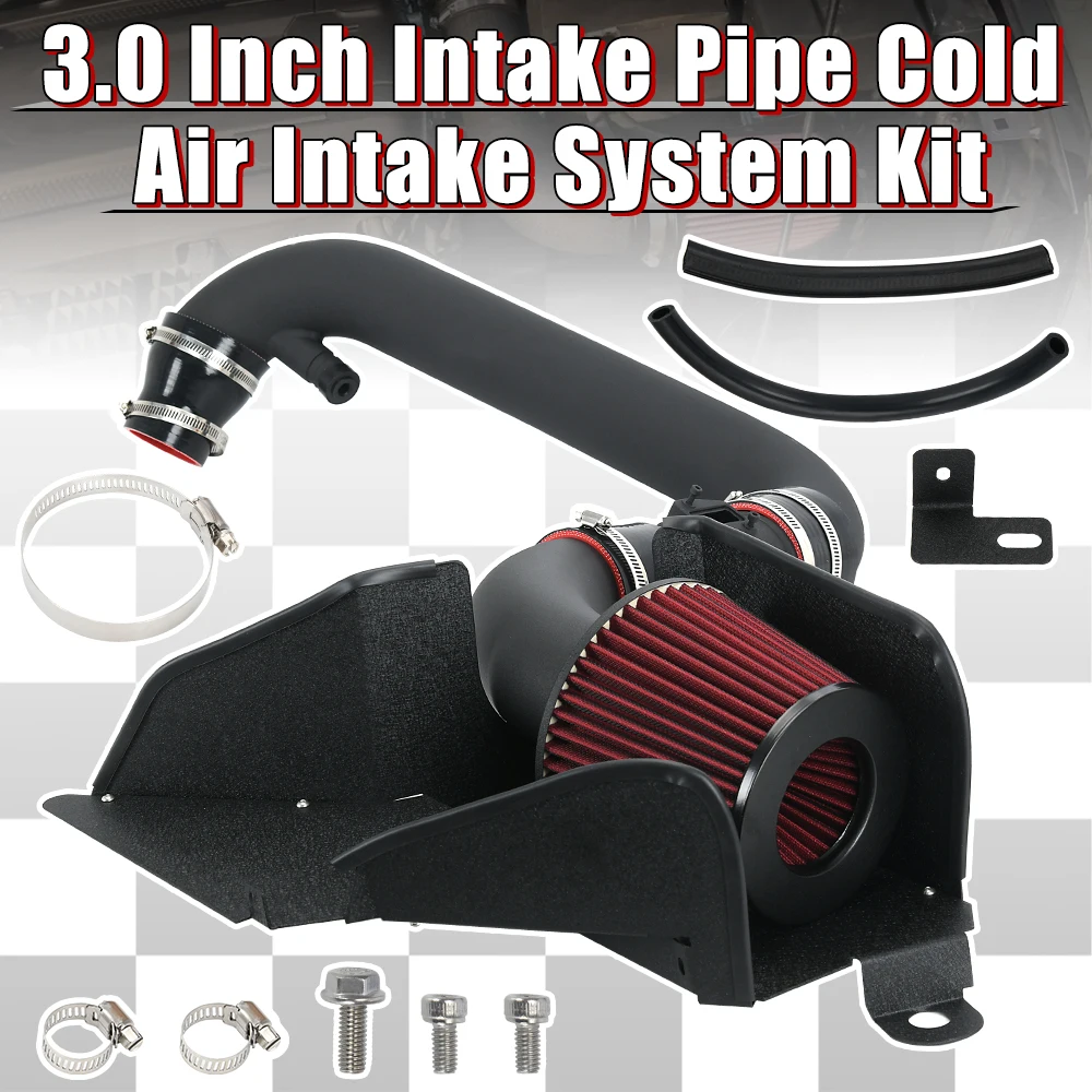 3.0 Inch Intake Pipe Cold Air Intake System Kit W/ Heat Shield For Audi A3 S3 09-13 For VW Jetta MK6 Passat Tiguan 07-18