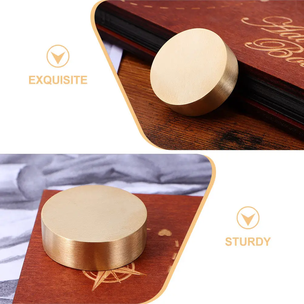 Solid Brass Round Paperweight for Calligraphy Supplies Paper Holding Tool Small Compact Paperweight for Outdoor Events Office