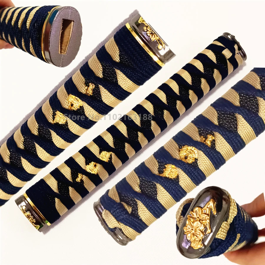 26.5CM UNIQUE JAPANESE TSUKA HANDLE FUCHI KASHIRA MENUKI FITTINGS FOR SAMURAI KATANA SWORD PARTS HIGH QUALITY FLOWER