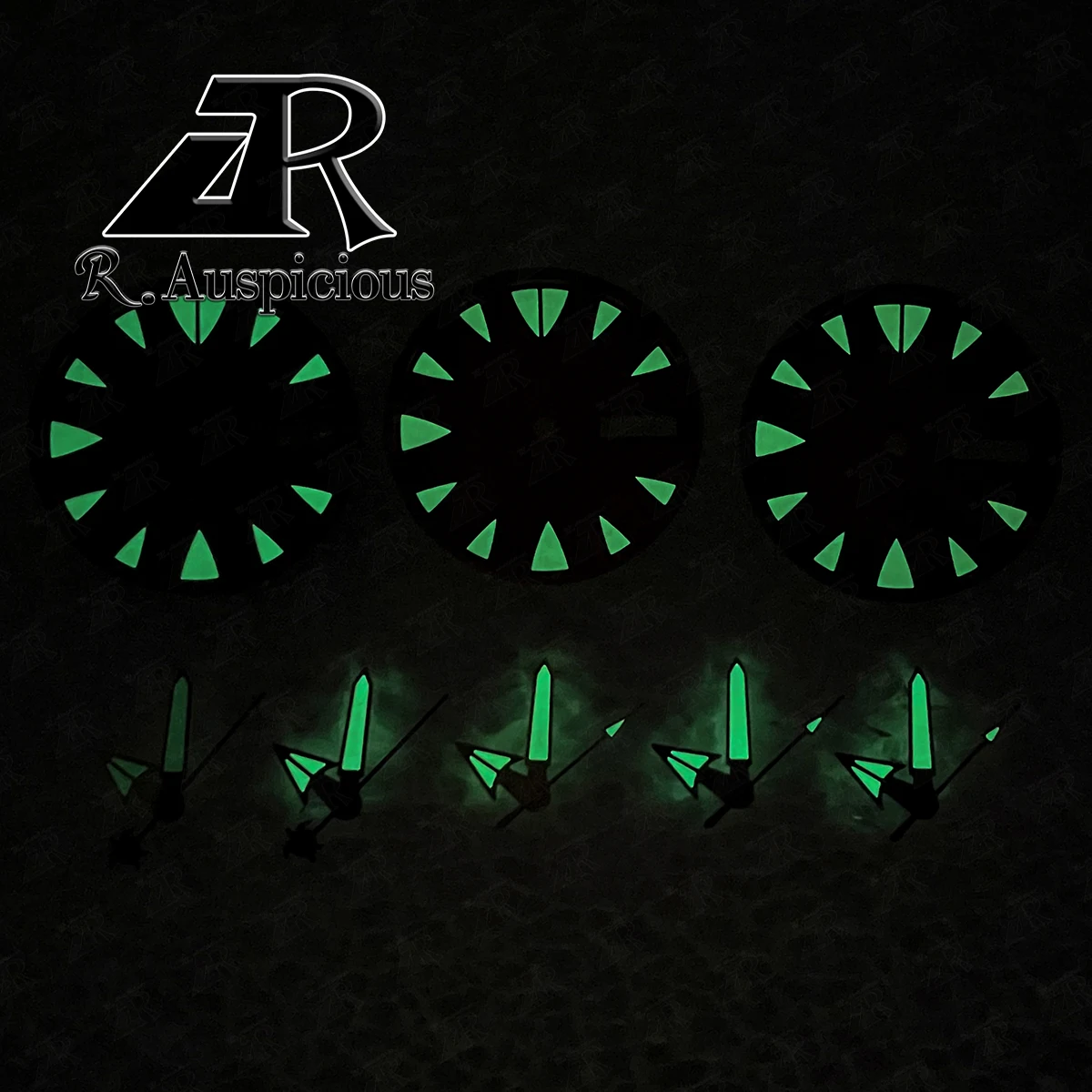 28.5mm Monster Watch Dial/Hand Green Luminous Watches Accessories Fits 3.8 Calendar NH36/NH36A Movement Maintenance Replacement