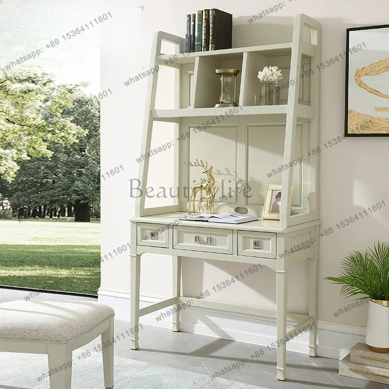 American simple and beautiful solid wood computer desk light luxury modern student desk combination