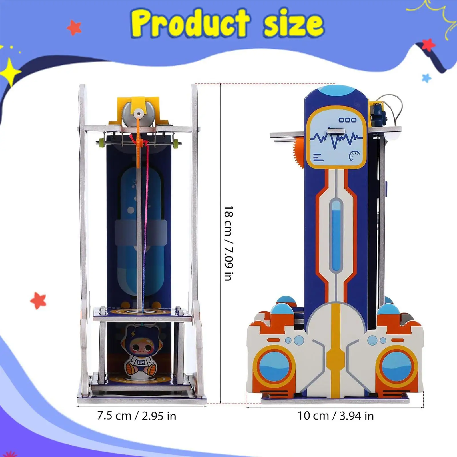 مجموعة مواد مجموعة أدوات العلوم للأطفال من لعبة المصعد DIY، مجموعة بناء نماذج DIY سهلة التجميع للأطفال والمراهقين والأعمار من 5 سنوات فما فوق