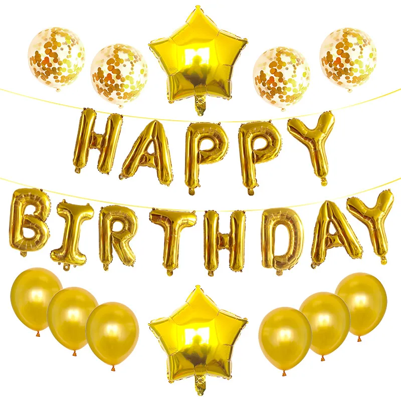 25pcs/set Happy Birthday Balloons Set Foil Letter Balloon Garland Bunting Banners Kids Birthday Party Babay Shower Decoration — zdjęcie 3