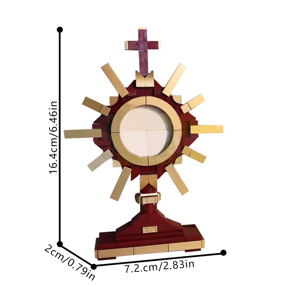 MOC Religious Church Monstrance Building Blocks Model belief Monstrances Bricks Display Rack Assembled Toy for Children Gift