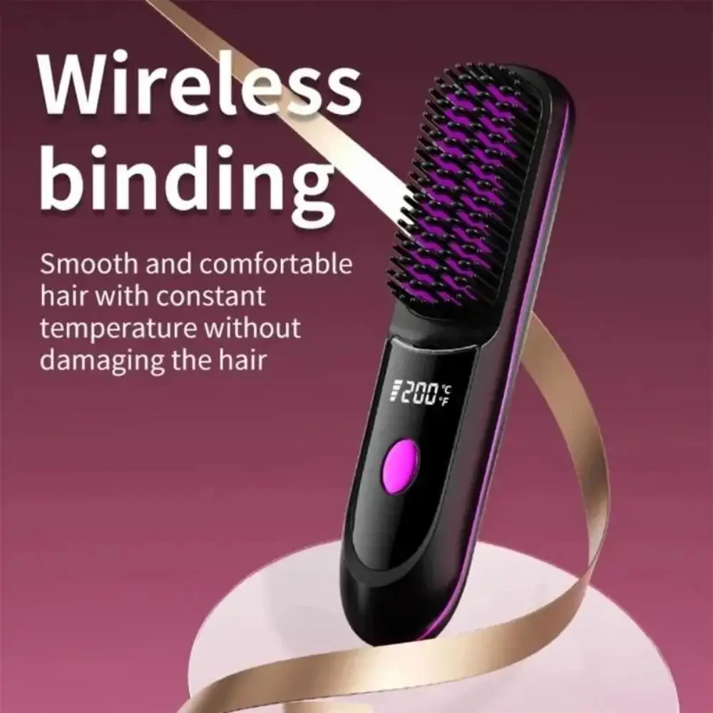 Digital Display Hair Straightening Comb 3 Level Adjustables 160-200C° Hair Styling Tool Fast Heating Ceramic Heating