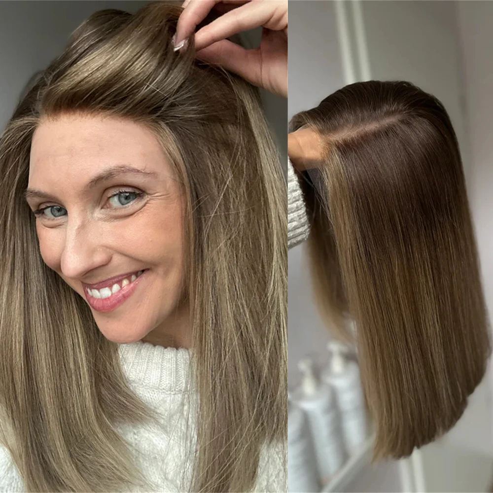 

Синтетический парик с кружевной передней частью для женщин, цвет пепельный блонд с мелированием, без клея, 13x4 HD, прозрачный, темно-медовый блонд, еврейский парик, готовый к носке