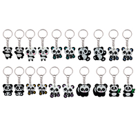 Set of 20 Cartoon Panda Bear Keychains Key Rings for Back-to-School Season Party Holiday Small Gifts Leisure Supplies