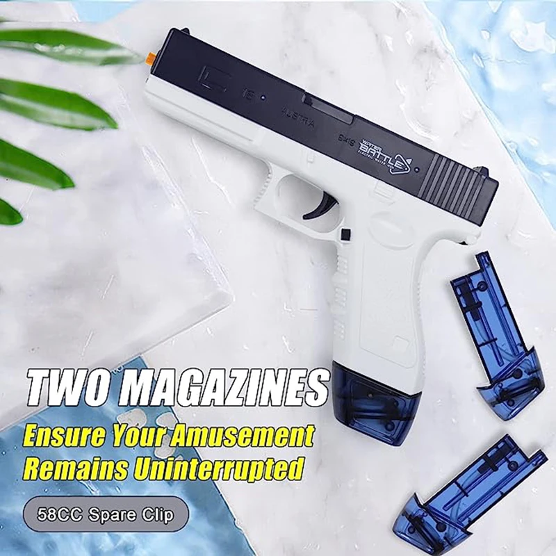 Electric Water Gun Glock Pistol Shooting Toy Full Automatic Outdoor Beach Gun Summer Water Siwmming Pool Toy For Kids Boys Girls